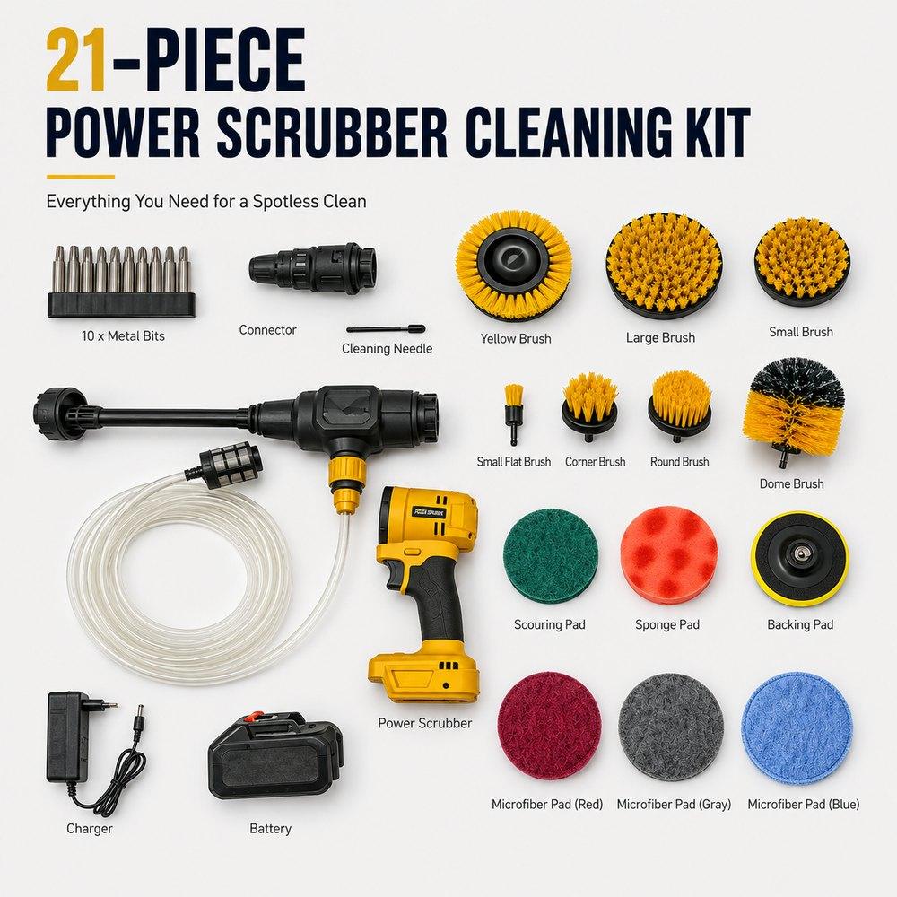 DuoWash 21V Cordless Pressure Washer & Drill Driver Kit