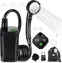 CampFlow Max 6000mAh Adjustable-Flow Camping Shower Pump image 1