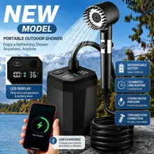 CampFlow Max 6000mAh Adjustable-Flow Camping Shower Pump image 2